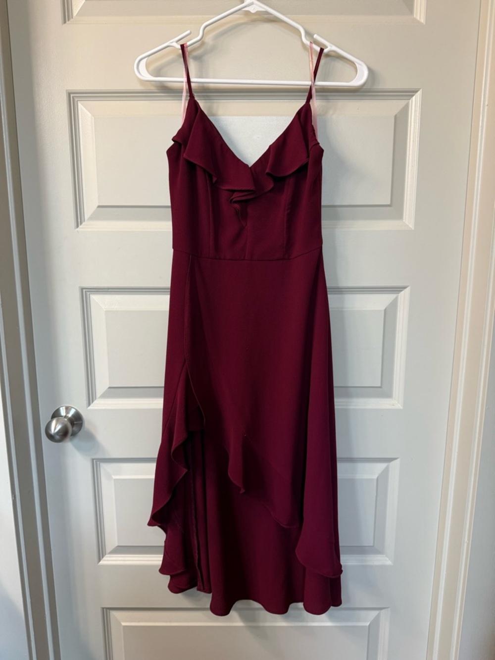 GB girls Burgundy Ruffle Midi Slip Dress